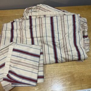 Ralph Lauren Chaps Casablanca Queen Sheet Set Gold Red Blue Multi Stripe